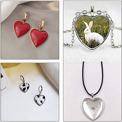 12 pièce de 2 supports de cabochon de pendentif en acier inoxydable 304 de style&nbsp;STAS-UN0027-34