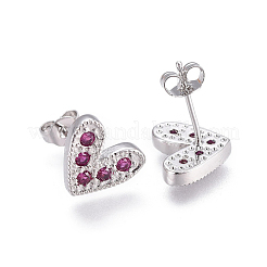 Ottone micro spianare orecchini zirconi&nbsp;EJEW-F201-02P