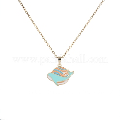 Colliers pendentif baleine en acier inoxydable 304 émaillé&nbsp;WG3A0C9-02