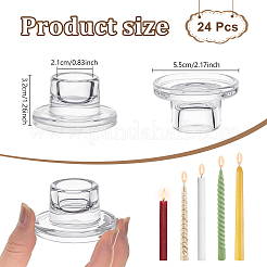 24 Stück transparente Kerzenhalter aus Glas&nbsp;DJEW-TW0001-01