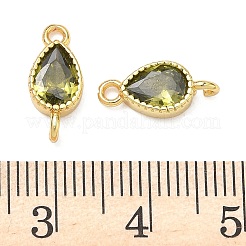 Ciondoli a forma di goccia in ottone con zirconi cubici&nbsp;KK-P348-09G-02