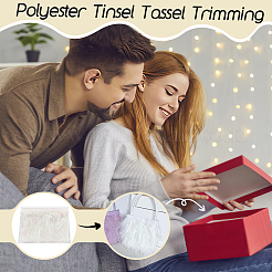 Polyester-Lametta-Quastenbesatz&nbsp;DIY-WH0430-372B