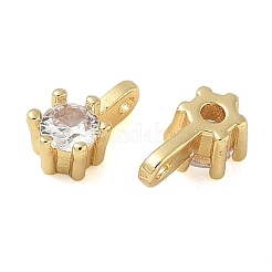 Breloques de zircone cubique clair pavés en laiton&nbsp;CU-CBA9FFD-11G-06