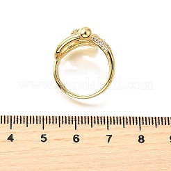 Messing-Mikro pflastern Zirkonia Manschettenringe&nbsp;LS-RJEW-D308-03G-D