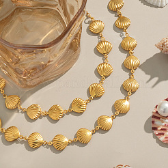 Halsketten- und Armband-Sets mit Muschelgliederkette aus Edelstahl für Damen&nbsp;VK3327-3