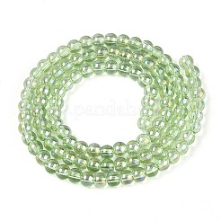 Chapelets de perles en verre transparent électrolytique&nbsp;GLAA-T032-T4mm-AB17