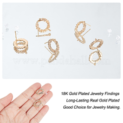 10 pièce de boucle d'oreille à tige en laiton&nbsp;KK-PH0005-03
