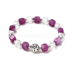 5 bracciale elastico in dolomite naturale e perline di vetro da 5 colori per uomo e donna&nbsp;BJEW-JB12333