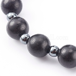 Set di braccialetti elastici con perline in legno naturale&nbsp;BJEW-JB05999