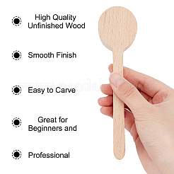 4 Stück Löffelform aus Buchenholz&nbsp;DIY-GF0005-09