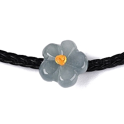 Verstellbares Armband aus Rindsleder mit Schiebeverschluss und Messingperlen&nbsp;BJEW-N041-05