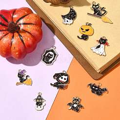 10pcs 10 Arten Halloween-Legierungs-Emaille-Anhänger&nbsp;ENAM-FS0003-83