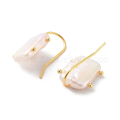 Orecchini pendenti rettangolari con perle naturali da donna&nbsp;EJEW-E303-09G