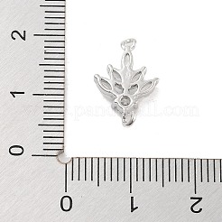 Messing Pavé klare Zirkonia Blatt Glieder Verbinder Charms&nbsp;KK-Z061-02P-01