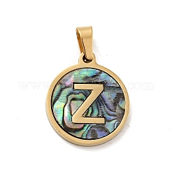 Acier inoxydable 304 plaqué sous vide PVD avec pendentifs en coquillage paua&nbsp;STAS-G268-02-G