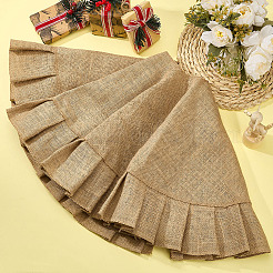 Jupe de sapin de Noël en lin avec bordure à volants&nbsp;AJEW-WH0314-912