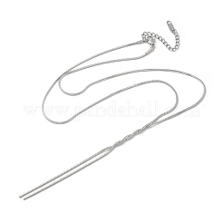 Collane a Y con catena piatta a serpente in acciaio inossidabile 304 per donna&nbsp;NJEW-R011-03P