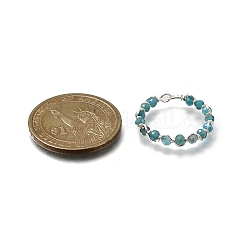 Anello da dito con perline intrecciate con pietre preziose naturali&nbsp;RJEW-TA00217-02