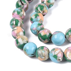 Assemblage de perles synthétiques turquoise et de coquillage trochus&nbsp;G-N369-02B-03