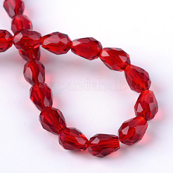Fili di perline di vetro trasparente&nbsp;X-GLAA-R024-6x8mm-03