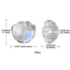 35pcs transparente sprühlackierte Glasperlen&nbsp;GLAA-YW0001-72A