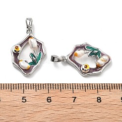 Pendentifs d'émail en laiton &nbsp;KK-B129-23P