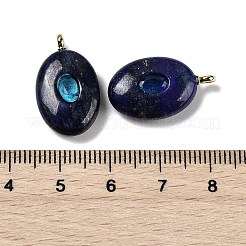 Gefärbte natürliche Lapislazuli- und Zirkonia-Anhänger&nbsp;G-Z076-01G-08