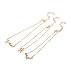 Cavigliere con strass in lega 3 pz&nbsp;AJEW-S083-01G-04