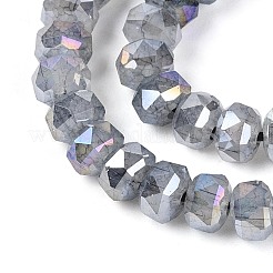Colliers de perles en verre électroplaqué anti-ternissement imitation jade&nbsp;EGLA-T029-6mm-13A