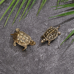 2 pz 2 stili decorazioni per esposizione tartarughe in ottone&nbsp;AJEW-SP0004-99