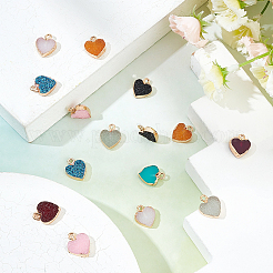 16pcs 8 Farben galvanisieren Druzy-Harz-Anhänger&nbsp;RESI-SC0001-57LG