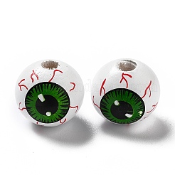 Perline di legno dipinte a spruzzo di halloween&nbsp;WOOD-C002-02