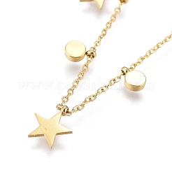 Collane con ciondolo in acciaio inossidabile 304&nbsp;NJEW-K120-07G