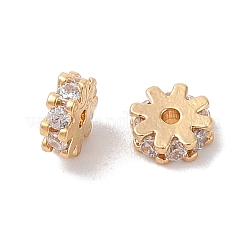 Laiton micro pavé de perles de zircone cubique claires&nbsp;KK-B100-054B-G