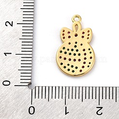 Serie natalizia pendenti in ottone micro pavé di zirconi cubici&nbsp;KK-Q010-01G-04A