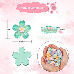60 stücke 6 farben farbverlauf durchscheinende harz cabochons&nbsp;RESI-CJ0002-51