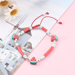 Bracelets de perles de nylon tressés réglables&nbsp;BJEW-JB06043