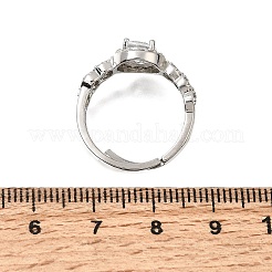 Messing Micro Pave klare Zirkonia Manschette offene Ringe&nbsp;CU-CBA5C10-17P