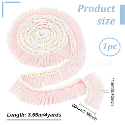 Bordure en dentelle plissée en polyester de 4 mètre&nbsp;OCOR-WH0085-42B