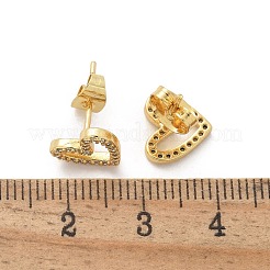 Messing Micro Pave klare Zirkonia Ohrstecker&nbsp;EJEW-C139-02G