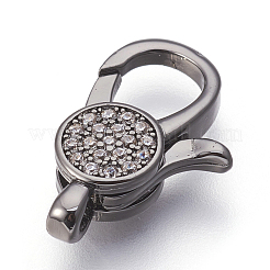 Messing-Mikro pflastern Zirkonia Karabinerverschlüsse&nbsp;KK-O106-28B