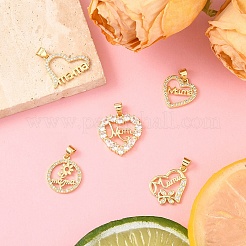 5 Stk. 5 Stil Messing Micro Pave klar Kubisch Zirkonia Anhänger&nbsp;ZIRC-YW0001-24