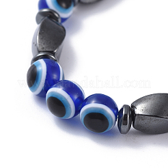 Mauvais oeil perles de résine bracelets extensibles&nbsp;BJEW-JB04460