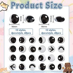 96 Stück 24 Stil Glaspuppenaugen Cabochons&nbsp;DIY-OC0011-83D