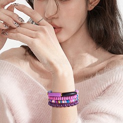 Set di 8 braccialetti elastici con perline di vetro e diaspro imperiale sintetico in 6 stili&nbsp;BJEW-SW00086-03