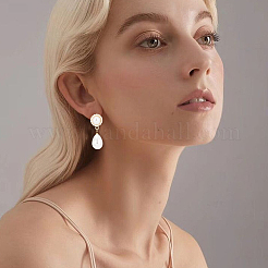 4 Paar exquisite Ohrstecker aus Kunststoff mit Kunstperlen und Perlen in 4 Stilen&nbsp;EJEW-AN0002-09
