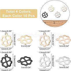 40 Stück 4 Farben 304 Edelstahl-Charms&nbsp;STAS-UN0030-85
