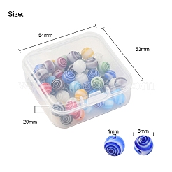 48 Stück handgemachte Millefiori Glasperlen&nbsp;LK-YW0001-02B
