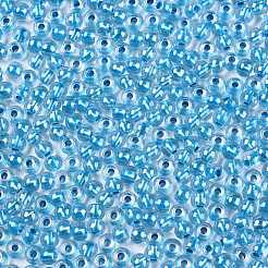 6/0 perle ronde en verre de couleur intérieure transparente&nbsp;SEED-N006-004D