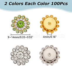 200 Stück 2 Farben Eisen-Strass-Cabochons&nbsp;FIND-AR0006-24